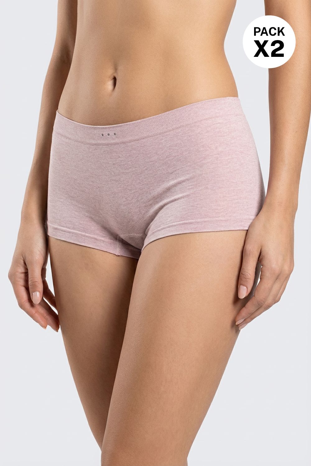 Paquete x2 panty bóxer alto sin costuras